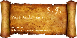 Veit Gyöngyi névjegykártya